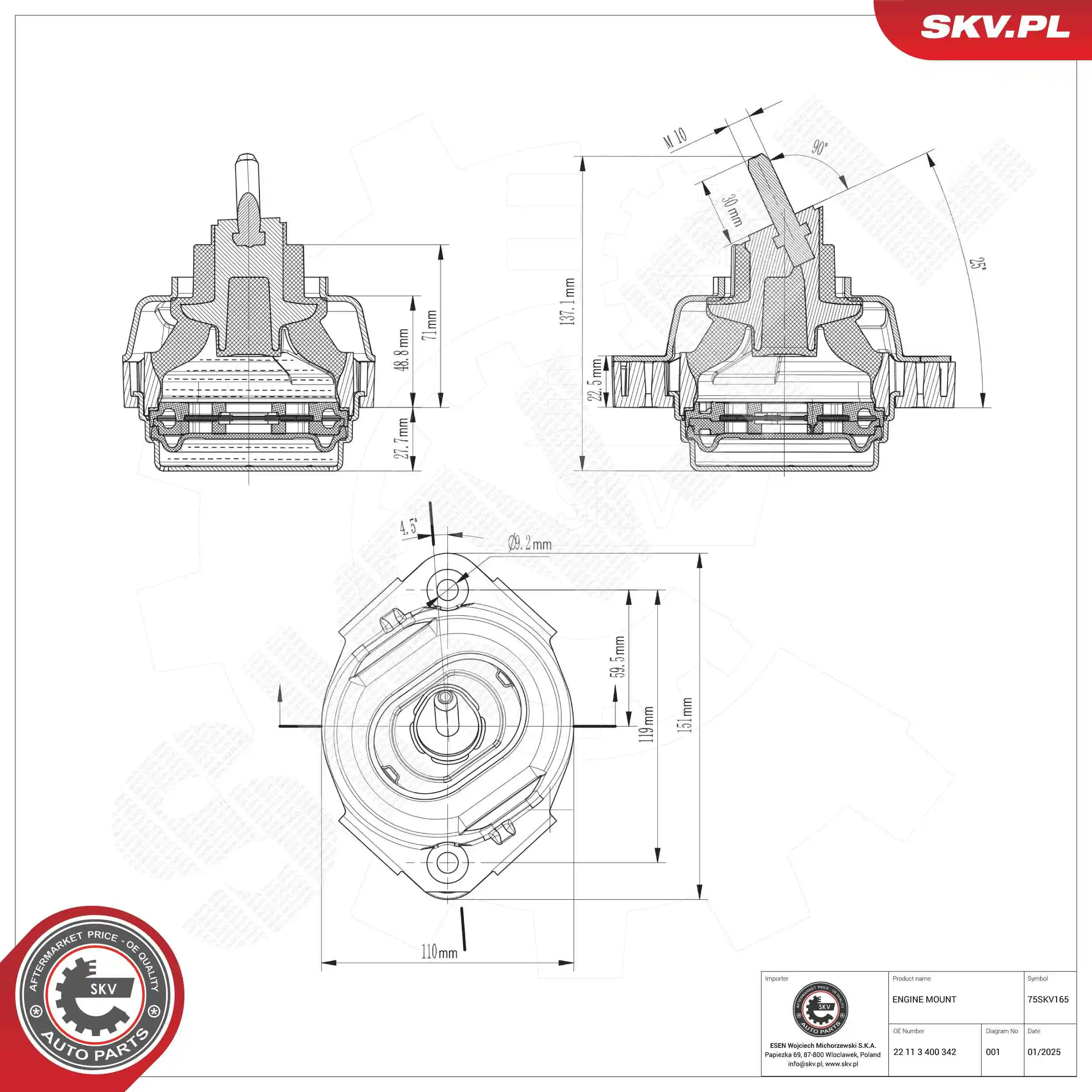 Mounting, engine